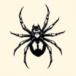 Black Ink Spider Tattoo