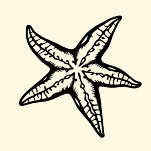 Black Ink Starfish Tattoo