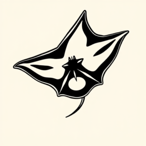 Black Ink Stingray Tattoo