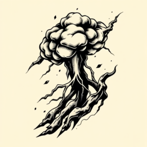 Black Ink Storm Tattoo