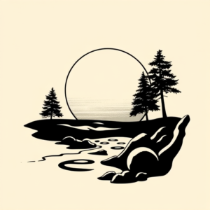 Black Ink Sunset Tattoo