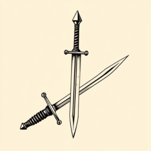 Black Ink Sword Tattoo