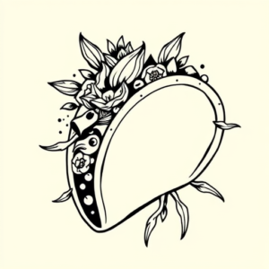 Black Ink Taco Tattoo
