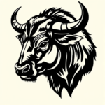 Black Ink Taurus Tattoo