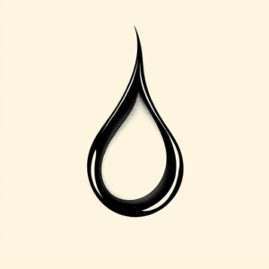 Black Ink Teardrop Tattoo