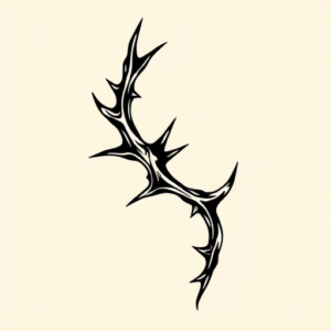 Black Ink Thorn Tattoo