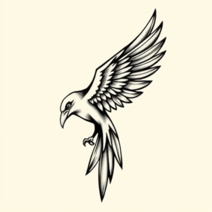 Black Ink Thunderbird Tattoo