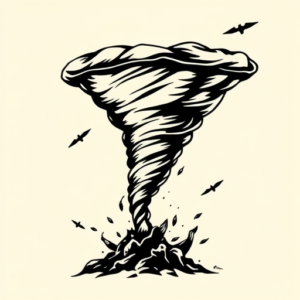 Black Ink Tornado Tattoo