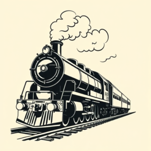 Black Ink Train Tattoo