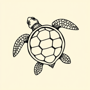 Black Ink Turtle Tattoo