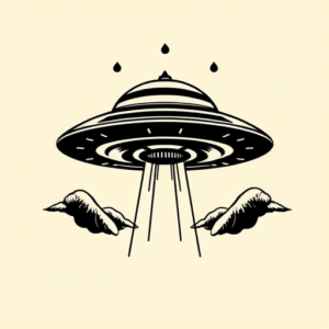 Black Ink Ufo Tattoo