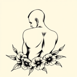 Black Ink Unalome Tattoo