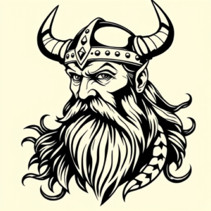 Black Ink Viking Tattoo