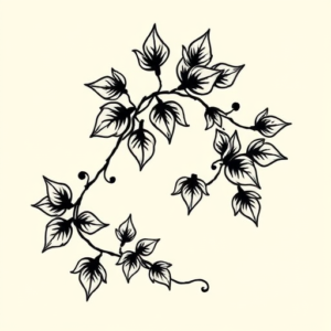 Black Ink Vine Tattoo