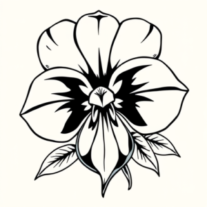 Black Ink Violet Tattoo