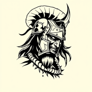 Black Ink Warrior Tattoo