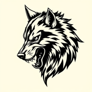 Black Ink Werewolf Tattoo