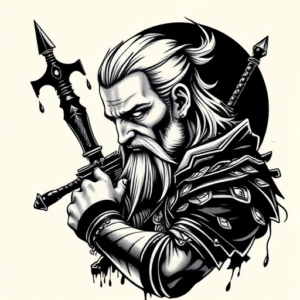 Black Ink Witcher Tattoo