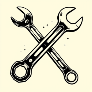 Black Ink Wrench Tattoo