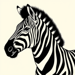Black Ink Zebra Tattoo