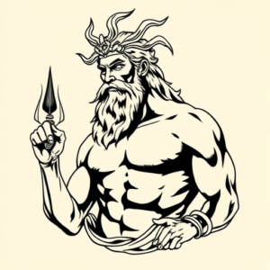 Black Ink Zeus Tattoo