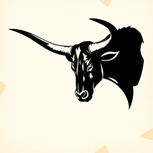 Black Longhorn Tattoo