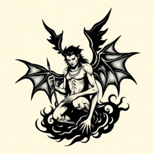 Black Lucifer Tattoo