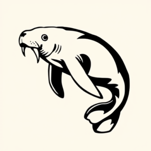 Black Manatee Tattoo