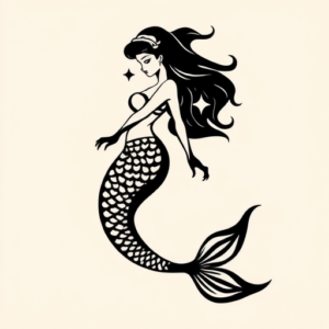 Black Mermaid Tattoo