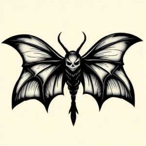 Black Mothman Tattoo