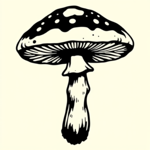 Black Mushroom Tattoo