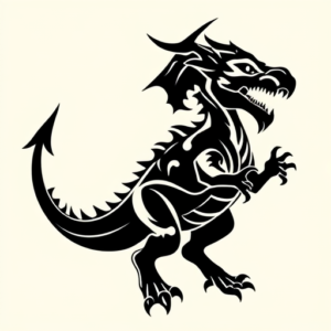 Black Mythosaur Tattoo
