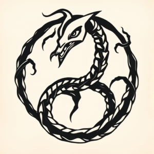 Black Ouroboros Tattoo