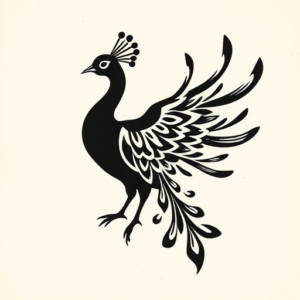 Black Peacock Tattoo