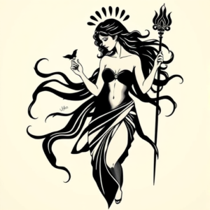 Black Persephone Tattoo