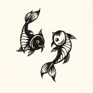 Black Pisces Tattoo