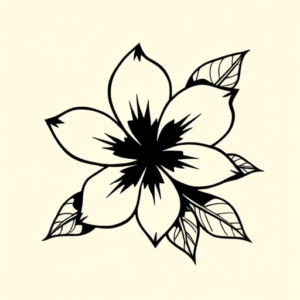 Black Plumeria Tattoo