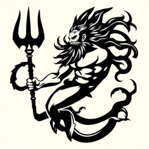 Black Poseidon Tattoo