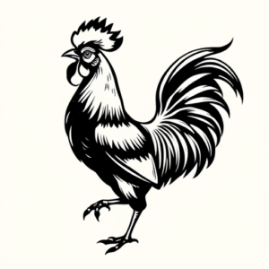 Black Rooster Tattoo