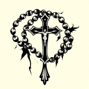 Black Rosary Tattoo