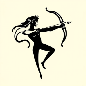 Black Sagittarius Tattoo