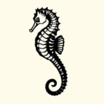 Black Seahorse Tattoo
