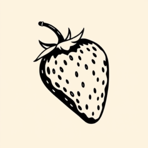 Black Strawberry Tattoo