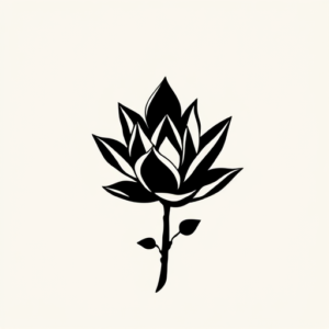 Black Succulent Tattoo