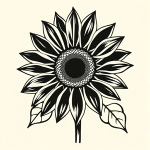 Black Sunflower Tattoo