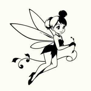 Black Tinkerbell Tattoo
