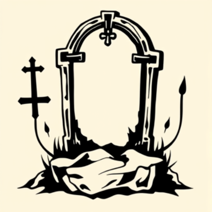 Black Tombstone Tattoo