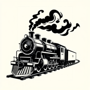 Black Train Tattoo