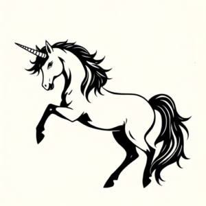 Black Unicorn Tattoo