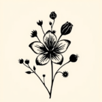 Black Wildflower Tattoo
